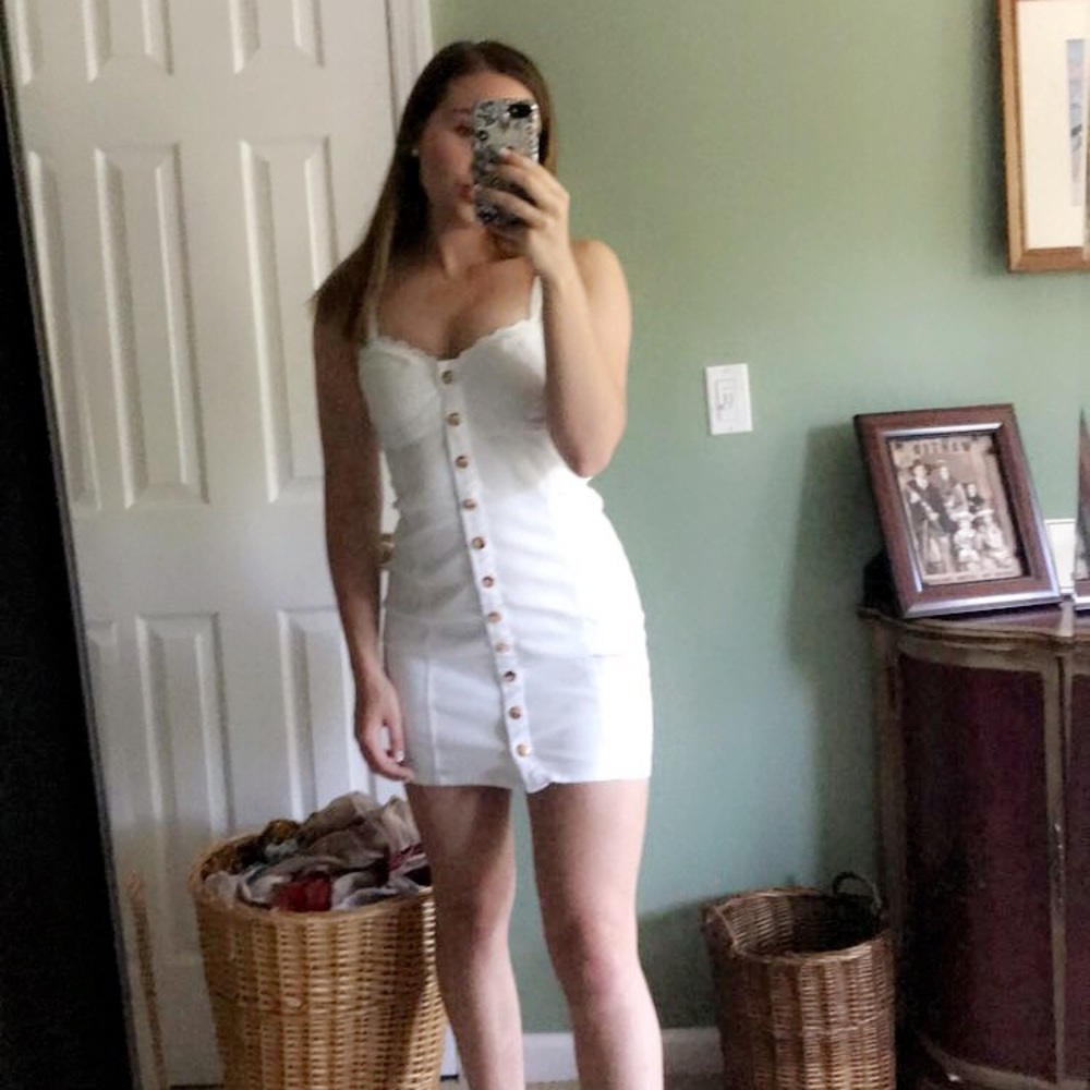 White button up dress